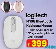 LOGİTECH M196 BLUETOOTH KABLOSUZ MOUSE
